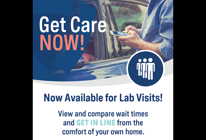 Patients can now Get In Line from home and reduce time in lab waiting room