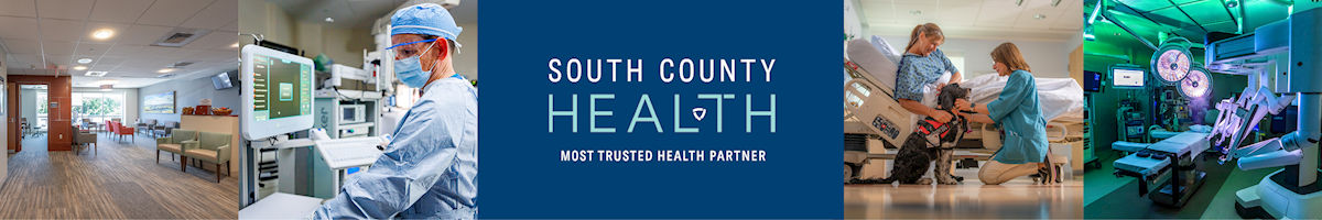 collection of South County Health photos and logo