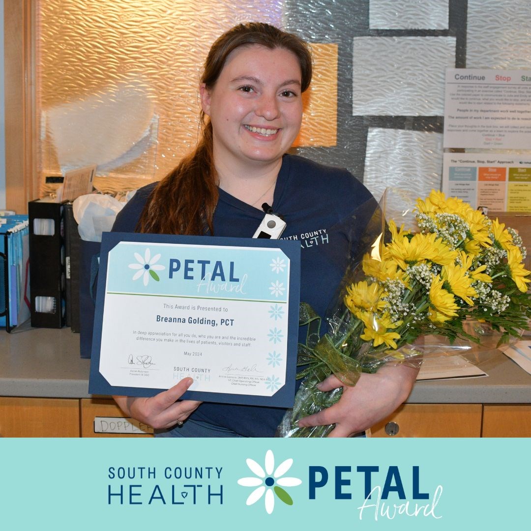 Breanna Golding, Patient Care Technician was presented with a Petal Award on May 8, 2024